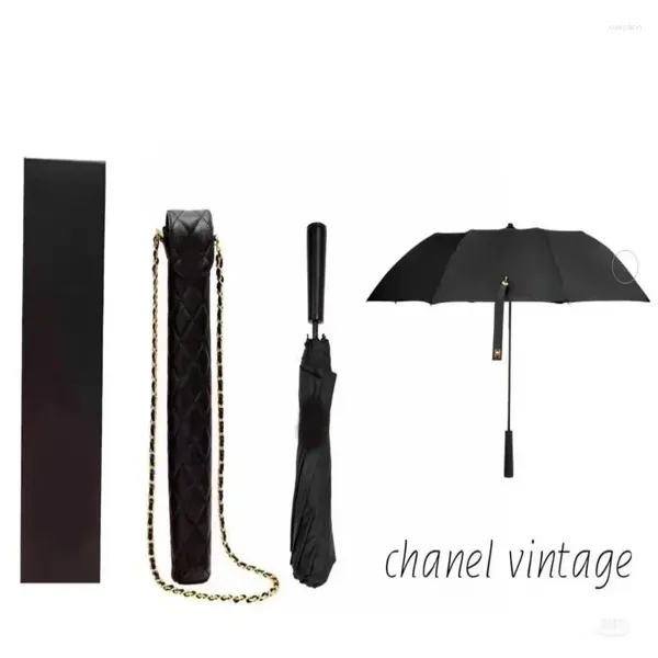 Ombrelli di marca di moda confezione regalo a catena a due pieghe Ombrello da sole pioggia a doppio uso pieghevole da donna