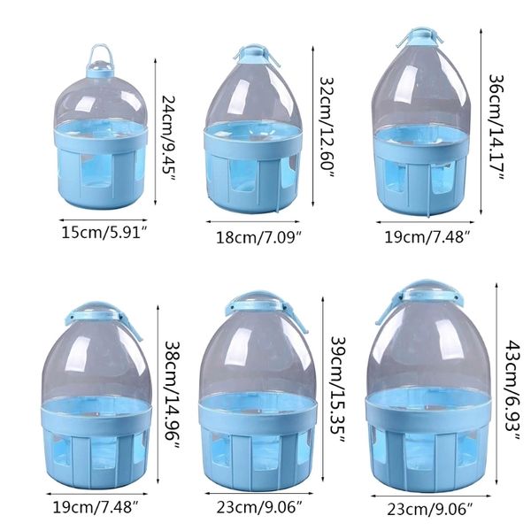 Bottiglie airless Abbeveratoio automatico per uccelli Contenitore per mangiatoia per acqua Durevole Bevitore in plastica 2L 4L 6L 8L 10L 12L Forniture per animali domestici 230925