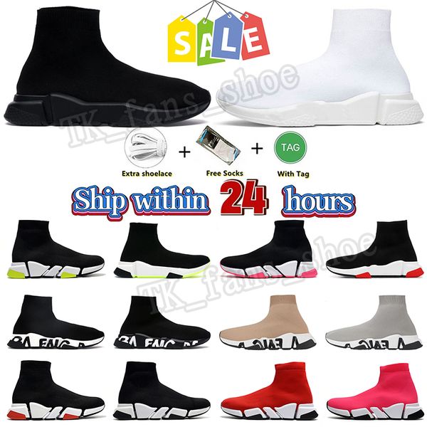 Trainer Speeds 2.0 V2 Schuhe Plattform Freizeitschuhe Männer Frauen Designer 1.0 Stiefel Sohle Schwarz Weiß Tripler Paris Socken Stiefel Läufer Leichte Graffiti Vintage Sneakers S8