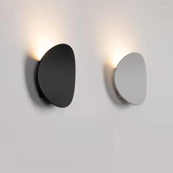 Lâmpada de parede Nordic LED Modern Circular Simples Quarto Espelho de Cabeceira Corredor Varanda Entrada TV Fundo Decoração de Casa Luz