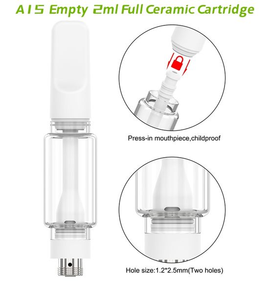 2024 Ucuz Fiyat Boş Buharlaştırıcı Kalem Atomizerler Kartuş Seramik Bobin Depk Kalın Yağ 2ml Pyrex Cam A16 Vape Atomizizer 510 İplik Önceden Isıtma Pili Japonya CA CA