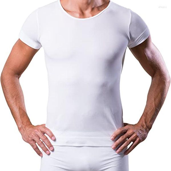 Мужские футболки Модальная футболка с круглым вырезом Рубашка с короткими рукавами для мужчин Летняя повседневная базовая футболка Сплошной цвет Свободные футболки Топы Нижние футболки