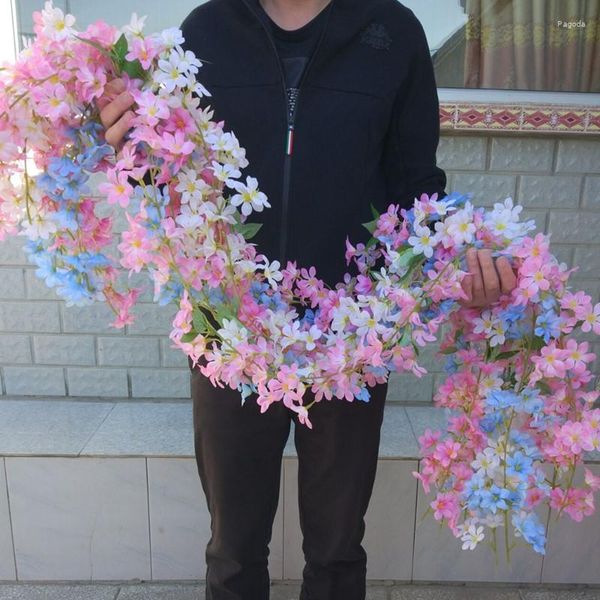 Dekoratif Çiçekler Simüle Kiraz Çiçeği Vine Sargı Air Nicelleme Boru Hattı Çiçek Ağacı Plastik Yapay Dekorasyon Flowe