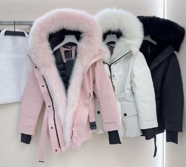 Luxus Designer Frauen Daunen Puffer Jacke Designer Warme Echt Fuchs Pelz Outwear Mode Mit Kapuze Winter Mantel Frau Kleidung Top Qualität