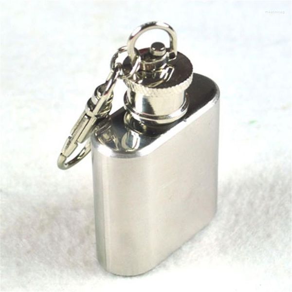 Hip Flasks 2023 Mini-Taschenflasche mit Schlüsselring Schlüsselanhänger 1 Unze Edelstahl Liköraufbewahrung Whisky Rum Alkohol