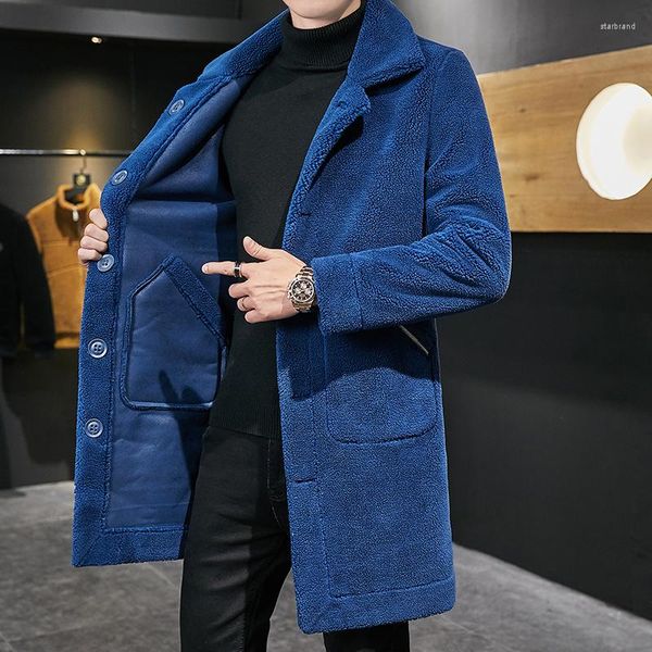 Lã masculina 2023 roupas de marca masculina dupla face casacos longos de lã/masculino inverno para manter quente moda pano jaquetas/homem casaco fino ajuste