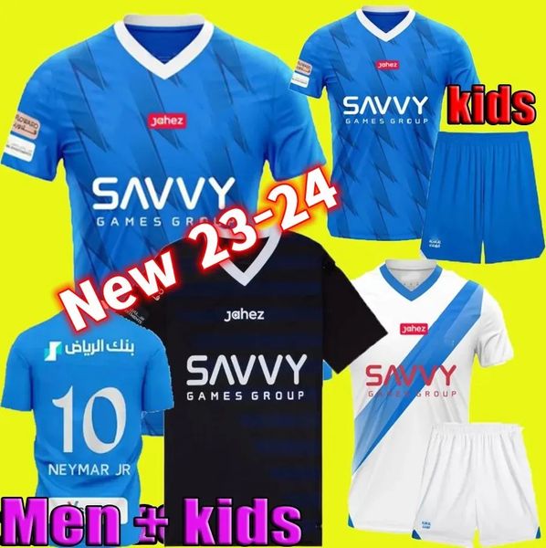 23 24 Al Hilal Saudi Soccer Jerseys NEYMAR JR MALCOM NEVES SERGEJ VIETTO KOULIBALY LGHALO KANNO 2023 2024 Home Away Uomo Maglie da calcio Kit per bambini