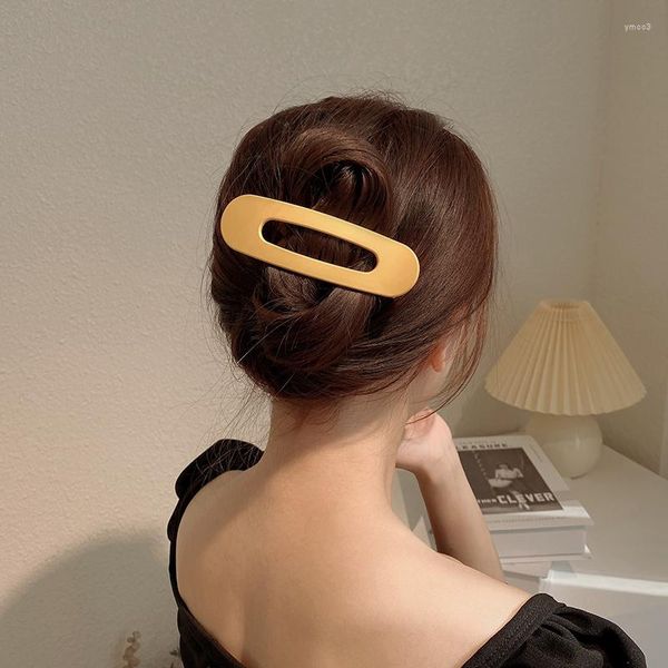 Fermagli per capelli Traceless Duck Bill Clip Large Size Fashion Style Beige Giallo Copricapo Temperamento Ragazza Forcina Updo Decorazione laterale