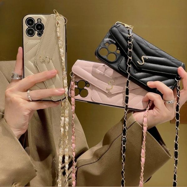 Tasarımcı Crossbody Handbag Telefon Kılıfları İPhone 14 13 12 12 11 Pro Max Mobil Arka Kabuk Kapağı Kılıfı Kart Tutucu Paketi G239268PE-3