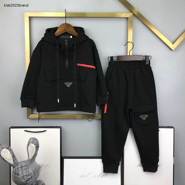 Baby-Trainingsanzüge, modisches Herbst-Set für Jungen und Mädchen, Größe 110–160 cm, 2-teilig, Schnür-Hoodie mit halbem Reißverschluss und Freizeithosen, 25. September