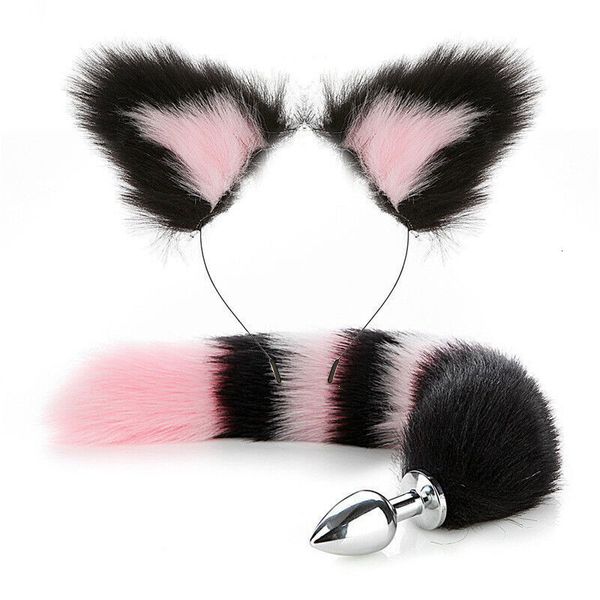 Brinquedos anal 40cm cauda plug sexy pelúcia orelhas de gato headbands conjunto bunda erótico cosplay sexo para mulheres se masturbando 230925