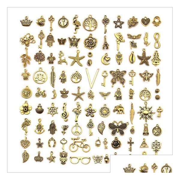 Takılar BK DIY Mücevherat Aksesuarları 100 PCS MIX Farklı Stiller Alaşım Kolye Küpe Küpe Bulguları Fabrika Doğrudan S DHEJB