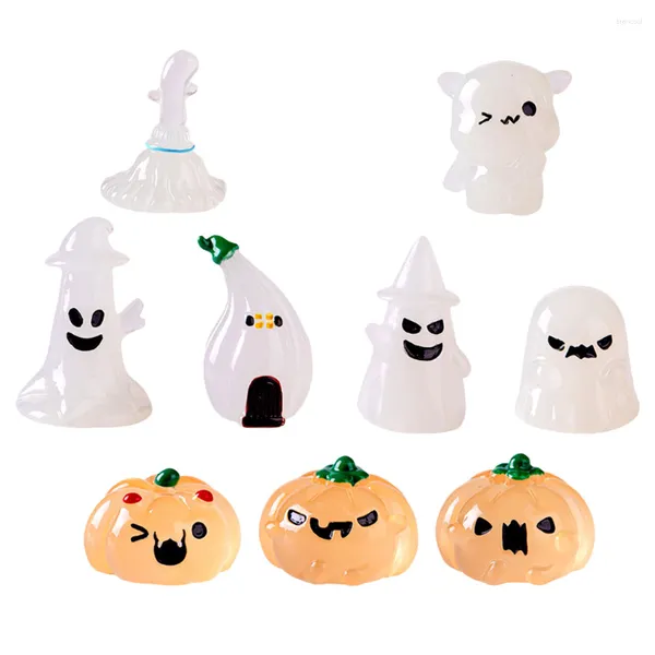 Decorações de jardim 9pcs ornamentos em miniatura de Halloween resina micro paisagismo decoração adereços de layout