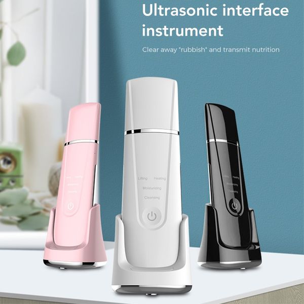 Dispositivi per la cura del viso EMS Scrubber ad ultrasuoni per la pelle con ricarica wireless Macchina per massaggio microcorrente Detergente per pori dell'acne Rimozione macchie scure 230926