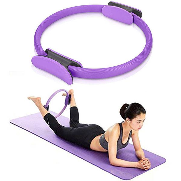 Yoga círculos pilates anel yoga círculos dupla alça exercício yoga anel 15 polegadas dupla aderência magia exercício círculo queima de gordura esporte fitness 230925