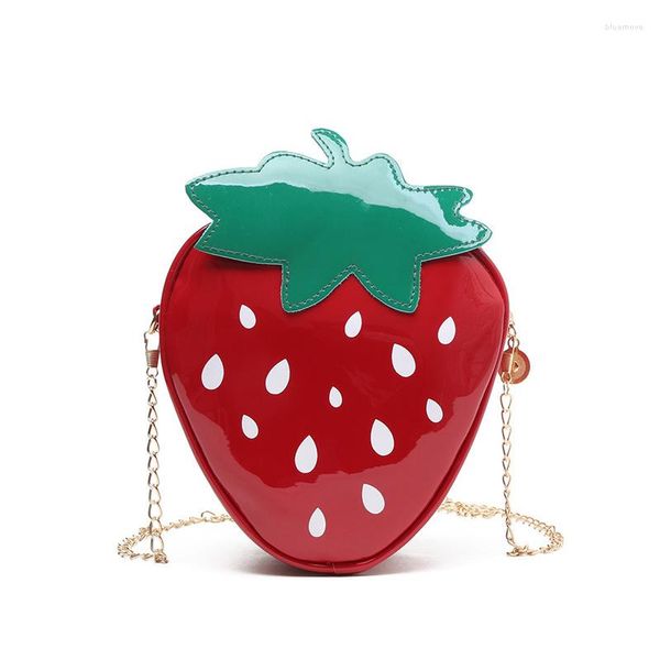 Bolsas de ombro Pu para mulheres bolsas fofas senhoras personalizadas mini bolsas de morango e femininas