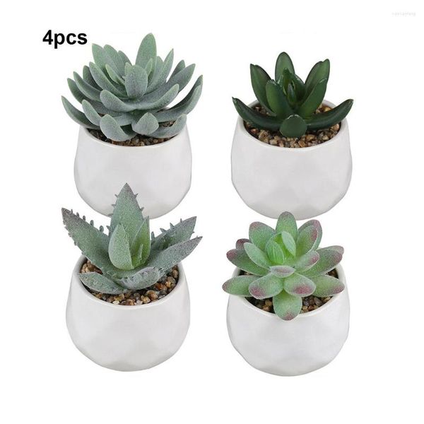 Flores decorativas 4 peças conjunto de plantas artificiais refrescam o espaço com ar fresco e ambiente natural apelo estético ao ar livre