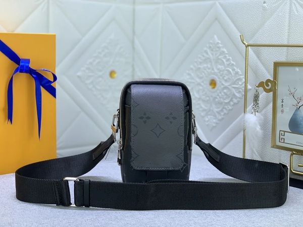 Portafoglio di lusso da uomo di design S-LOCK Mini borsa per telefono indossabile in piedi Portafoglio con doppia tasca Taurilon Portafoglio in tela di alta qualità Borsa per carte Borsa per chiavi