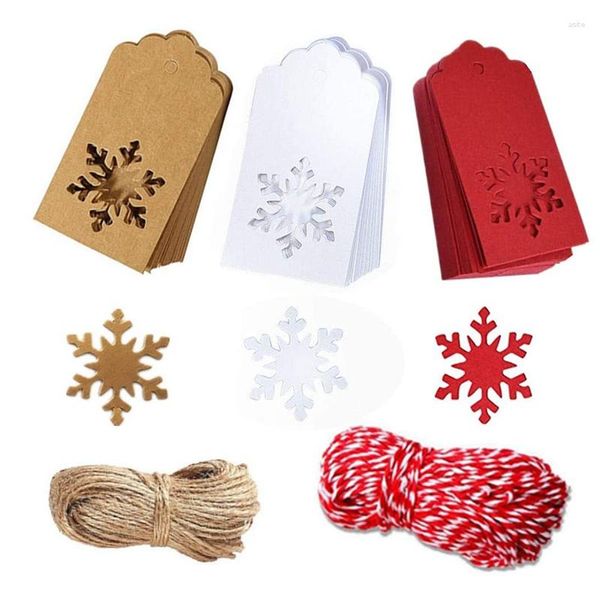 Decorações de Natal -150 Pcs Etiquetas de Papel Kraft Pendure Etiquetas Árvore Floco de Neve Design para Presente DIY Artesanato