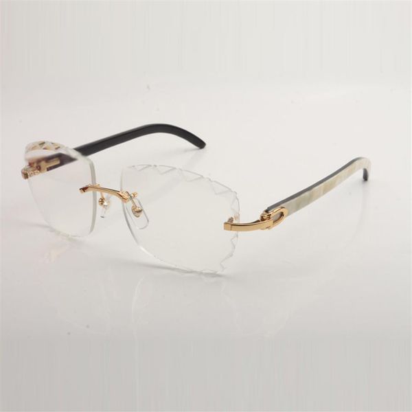 Nuovo design con lenti trasparenti per montature per occhiali 3524028 Aste in puro corno naturale unisex misura 56-18-140mm Express277U