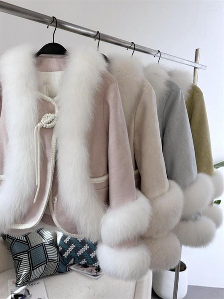 Kadın Kürk 2023 Stil Lüks Kış Down Down Palto Gerçek Kalın Tüy Kısa Ceketli Kadınlar İçin Gerçek Moda Moda Güzergahı