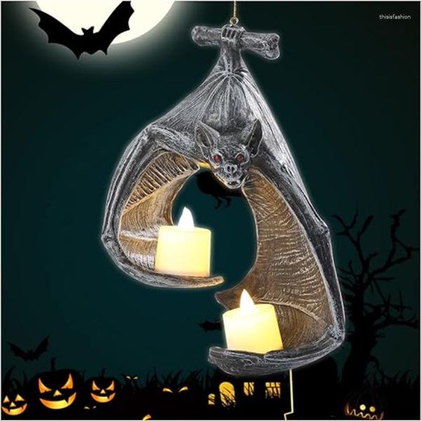 Portacandele Decorazioni per pipistrelli di Halloween Porta applique da parete gotico con candele Decorazione da appendere al candeliere