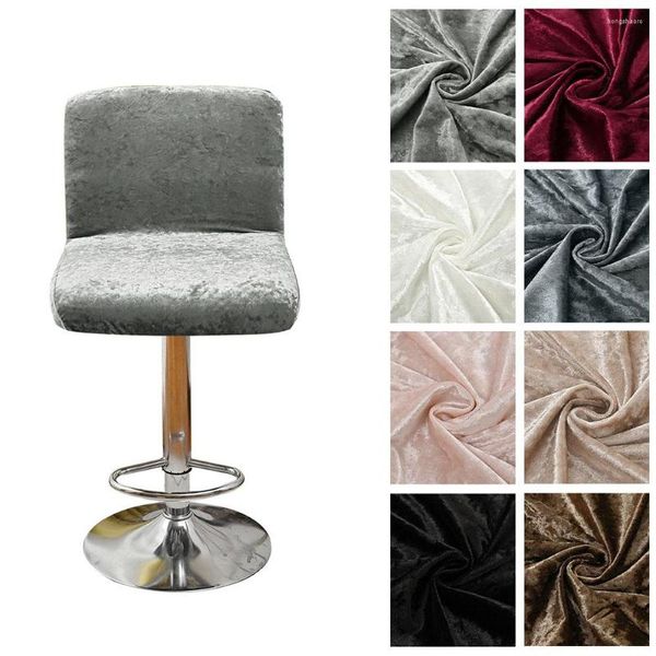 Cadeira cobre capa de veludo sólido elástico fezes casa têxtil assento barra almofada durável pele amigável deslizamento