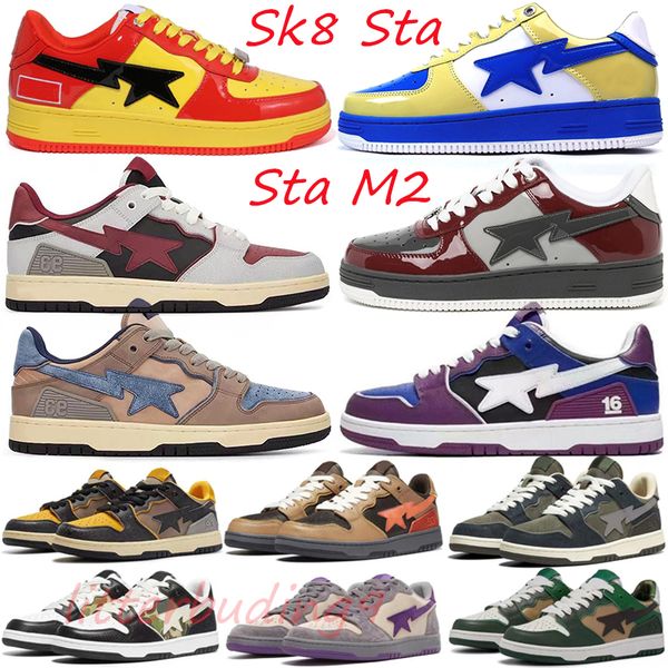 2023 Freizeitschuhe Sta SK8 M2 Plattform Mode Frauen Herren Trainer Ma Grün Blau Schwarz Weiß Surde Carbon Ash Lila Hellblau Designer Trainer