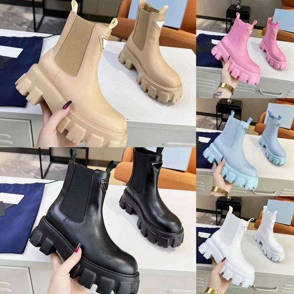 Berühmte Designer P-Damenstiefel von höchster Qualität, Obermaterial aus importiertem Kalbsleder, Innensohle aus originalem Herbst und Winter, warme Stiefeletten, elegant und bequem, mit Box