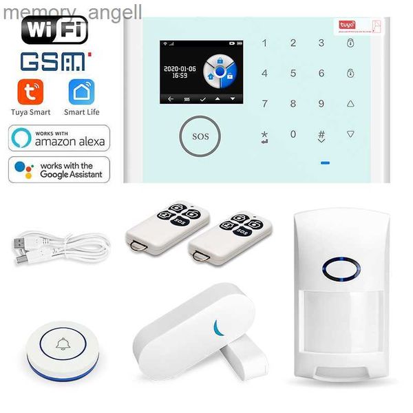 Sistemas de alarme TAIBOAN Tuya Smart WIFI GSM Sistema de alarme de segurança funciona com Alexa Home Detector de movimento de assaltante 433MHZ Sensor de janela de porta de fumaça YQ230927