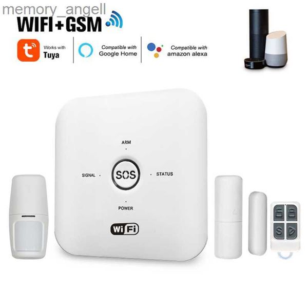 Система аварийных систем Tuya Smart Wi-Fi GSM Система аварийного сигнала Home Security System PIR Дистанционное управление системой тревоги 100-240V работает с Alexa Assistant YQ230926