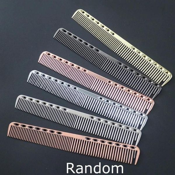 Pettine per taglio di capelli antistatico in alluminio resistente allo spazio per parrucchiere, strumento di bellezza per capelli da barbiere203r