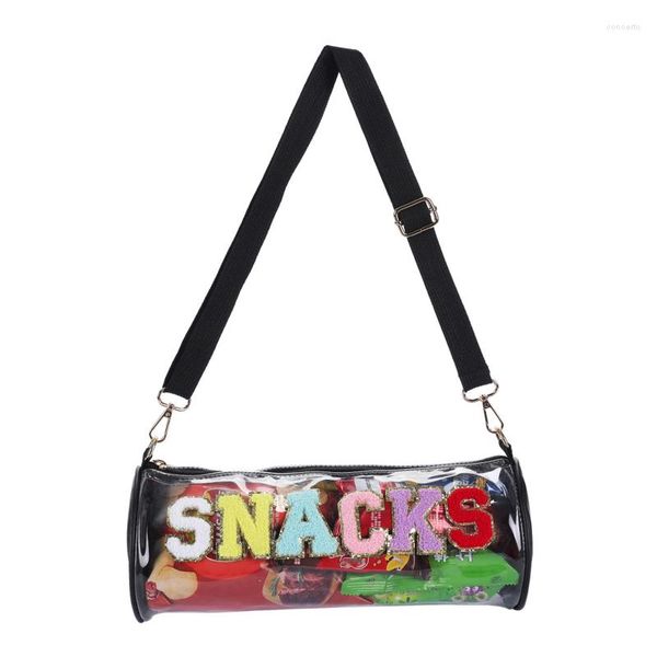 Umhängetaschen Transparente Umhängetasche Frauen Mode Brief Patches Make-Up Tasche Weibliche Candy Snack Tasche Vielseitige Lagerung