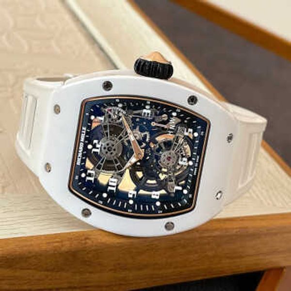n Fábrica Swiss Luxury Relógios de Pulso Automático Relógios Mecânicos Mens Mills Rm1701 Oco Em Branco Lado Cerâmico Ouro Tuo Flywheel Mens Moda YHISA OGM1