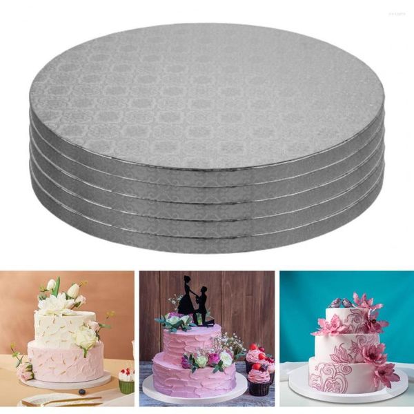 Bakeware Aletleri 5 PCS/SET 8/10/10/12 inç kek tahta seti oluklu kağıt yuvarlak kekoard baz tatlı tepsisi tutucu plaka pişirme malzemeleri