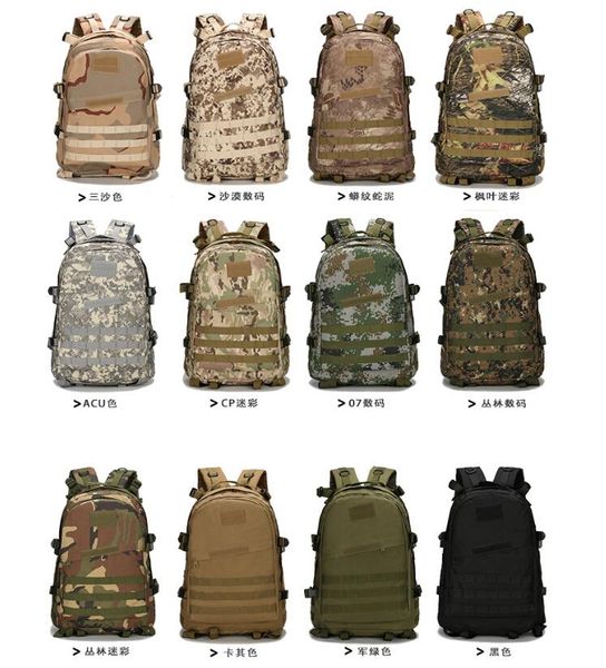 45L Outdoor Taktischer Rucksack Große Kapazität Oxford Umhängetasche Wasserdicht 900D Gym Trekking Molle Rucksack Camouflage Gepäck Organizer Reiserucksäcke