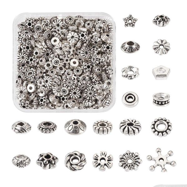 Acrílico Plástico Lucite Estilo Tibetano Grânulos Metal Espaçador Solto Formas Misturadas Para Fazer Jóias DIY Pulseira Colar Brinco Artesanato Supp Dhcar