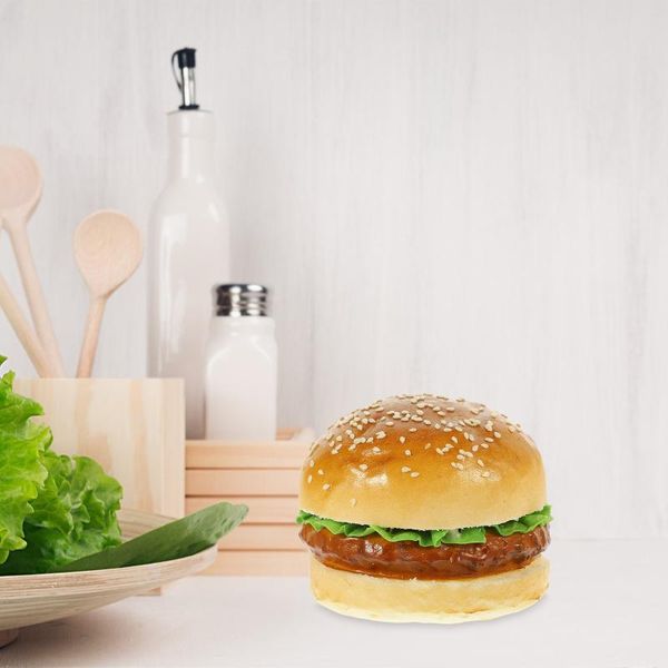 Decorazione per feste Giocattoli per animali domestici Modello di hamburger simulato Layout di scena finto artificiale Cibo Prop Ristorante Hamburger Decor Bambino