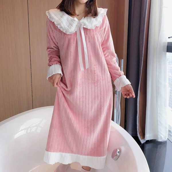 Mulheres sleepwear nightwear sexy veludo camisola mulheres vestido sleepshirts nighties luxo homewear bordado roupa interior