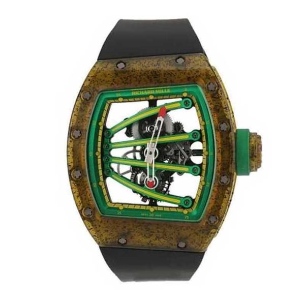 Richarmill Relógios Relógios de pulso mecânicos automáticos Relógio masculino suíço Tourbillon série masculina RM5901 limitado a 50 kiwi carbono nano WN-D16O