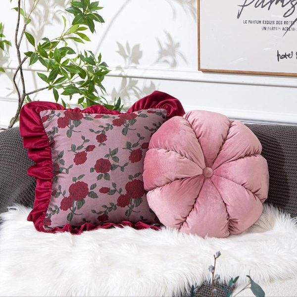 Kissen Rose Flower Beauty Round Square Colorful Cover Case Sofa Bed Home Room Dec MF710