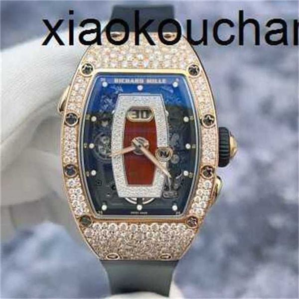 Milles Watch Automatic Superclone KV Factory RM037 Snowflake Red 18K Gold Women's 21 Years Carbon Fibra Sapphire Ship da FedExkxf1x1t0x1t0