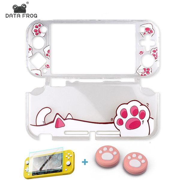 Pacchetti di accessori DATA FROG Kawaii Custodia protettiva per Nintendo Switch Lite Console Cat Paw Skin Cover Shell Film Joy Con per NS Lite Accessori 230925