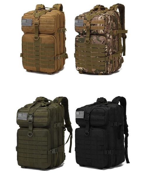 45L Открытый Тактический Рюкзак Военный Molle Assault Pack Водонепроницаемый Альпинизм Треккинг Кемпинг Туризм Спортивная Камуфляжная Сумка Путешествия Охота Рюкзаки