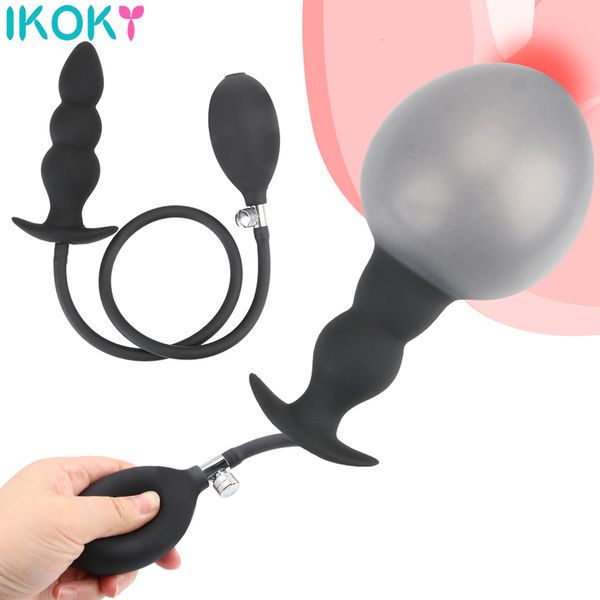 Brinquedos adultos Super Grande Inflável Enorme Grande Plug Anal Max 12cm Vibrador Bomba Dilatador Expansível Sem Vibrador Butt Balls Sexo 230925