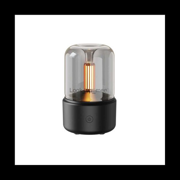 Umidificadores 120ml simulado à luz de velas mini umidificador de purificação de ar portátil conectado para uso umidificador de ar para quarto casa yq230926