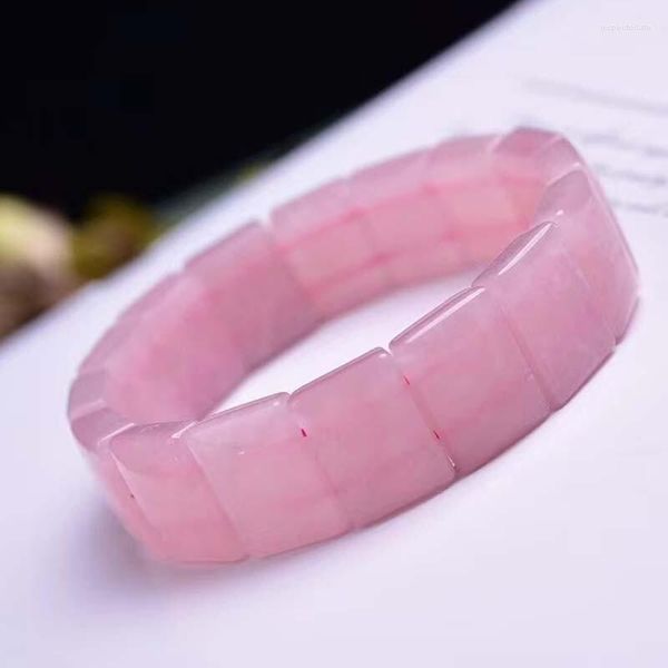 Filo di quarzo rosa cristallo manuale cerchio singolo ornamento braccialetto rosa fornitura diretta in fabbrica fai da te