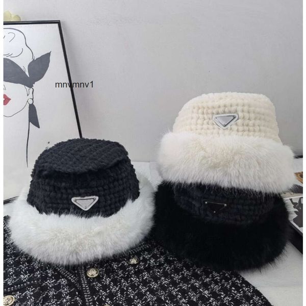 Addensare multicolore unisex lavorato a maglia di lana pradda calore cappello da pescatore da donna prad moda maglia cappelli beanie inverno tempo libero berretti con teschio coppie berretti di peluche berretto H0A4