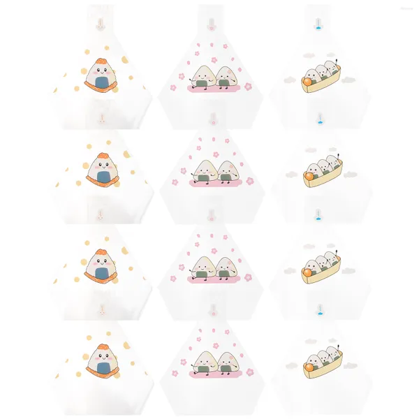 Set di stoviglie 50 pezzi Sacchetti di cellophane Triangolo Confezione di palline di riso Involucri di onigiri Suite Decorazione giapponese Sfusa in plastica Kimbap