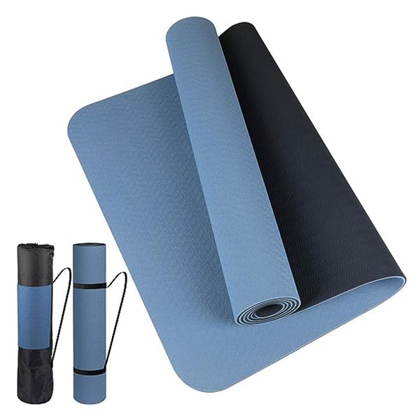Tapetes de yoga Grosso de duas cores antiderrapante TPE yoga mat movimento de alta qualidade para fitness na casa do insípido Pad180 * 57cm 230925